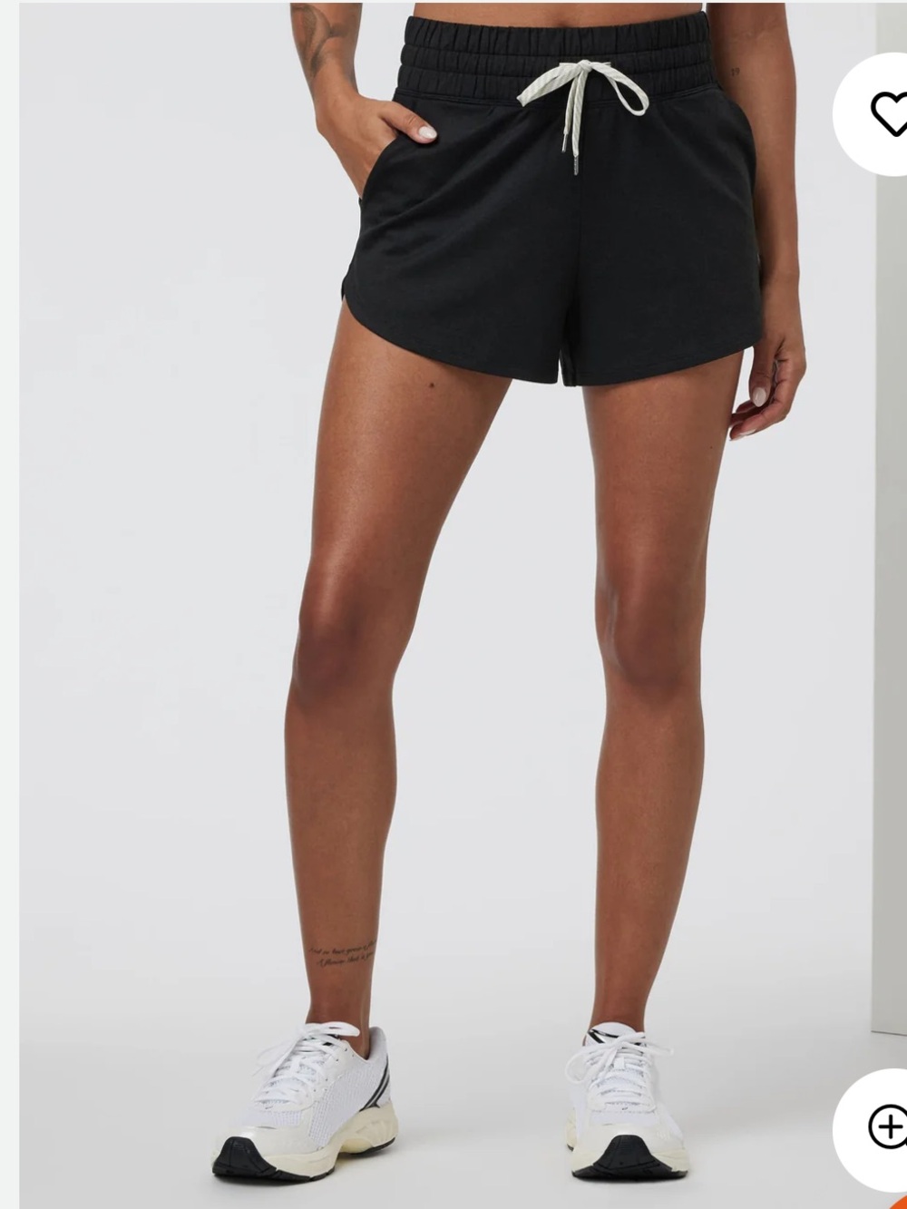 Vuori Black Halo PerformanceAthletic Shorts with Light Gray Logo Tab Size Medium